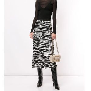 Anine Bing Bar 100% Silk Zebra Skirt